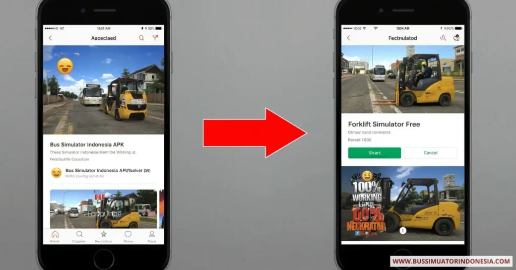 Bus Simulator Indonesia vs Forklift Simulator Screenshot Image