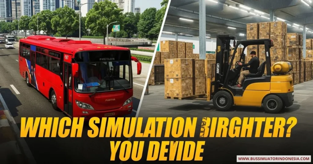 Bus Simulator Indonesia vs Forklift Simulator Screenshot