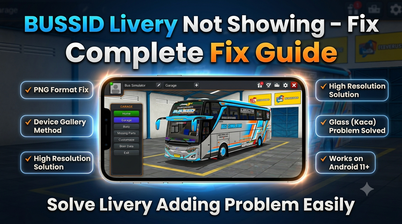 BUSSID Livery Not Showing Fix – Complete step-by-step guide to solve livery adding problem in Bus Simulator Indonesia