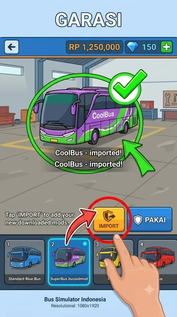Step 4: Import the Mod in BUSSID