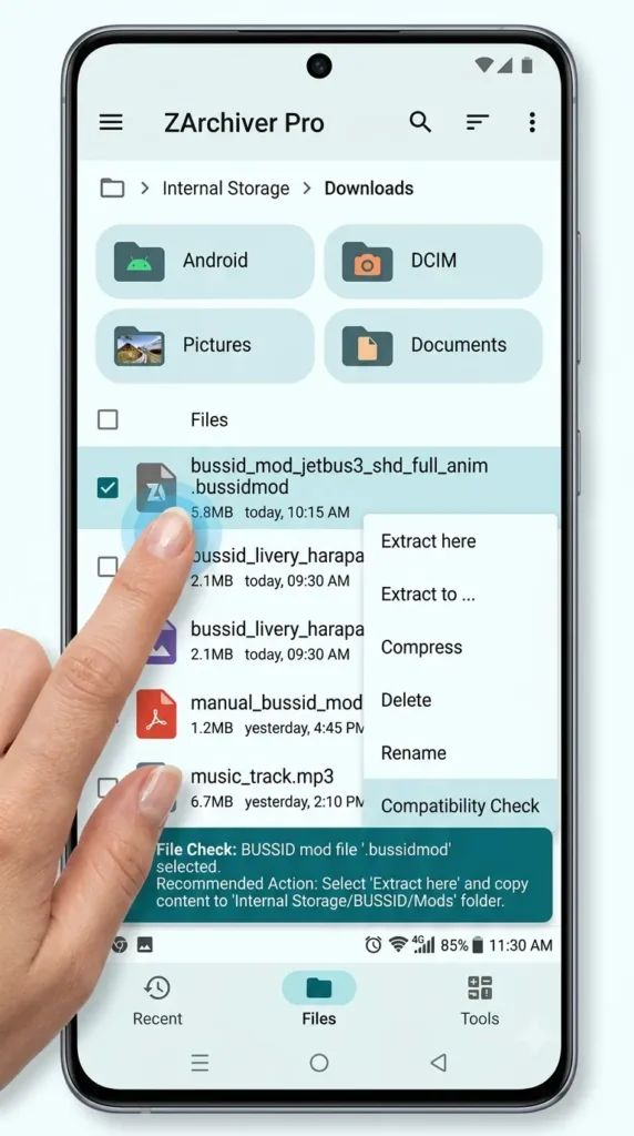 Checking BUSSID mod file before installation