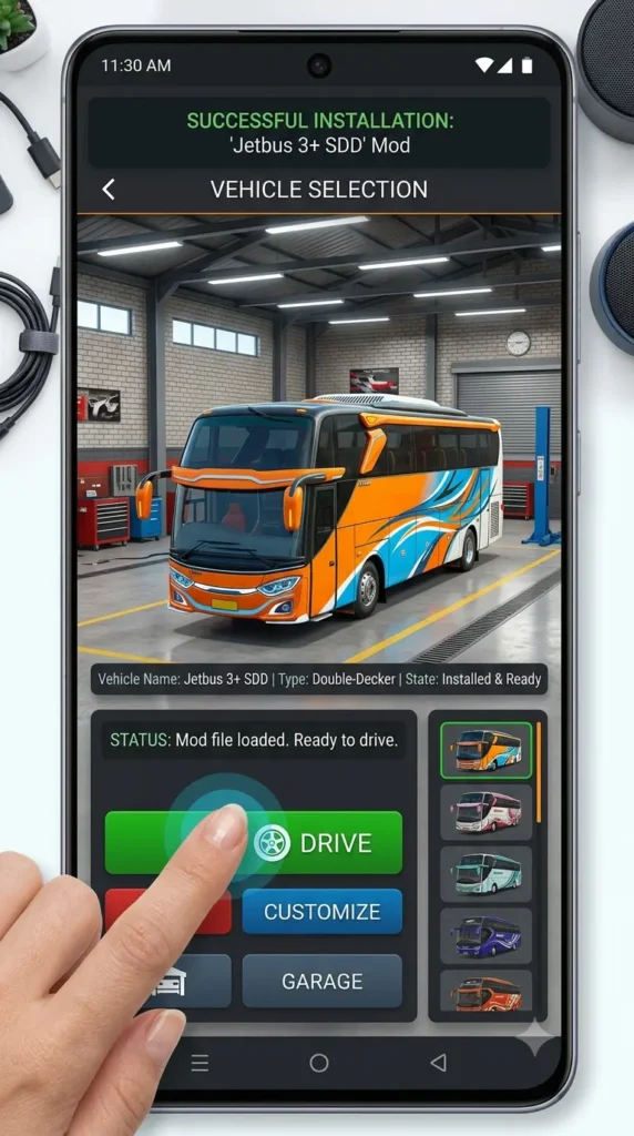 Testing an installed BUSSID mod after updating the game